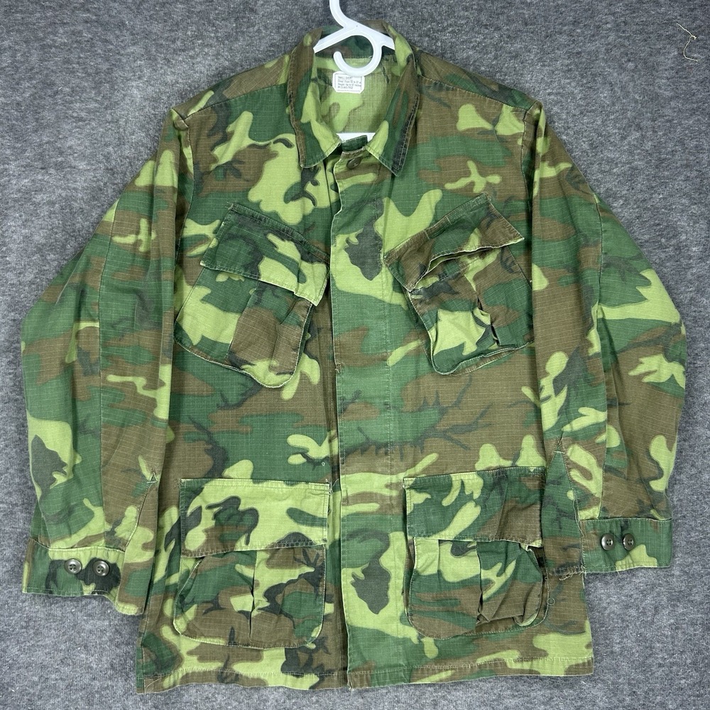 Vintage 60s US Army Jungle Jacket Small Short ERDL Camo Wind Poplin Vietnam War